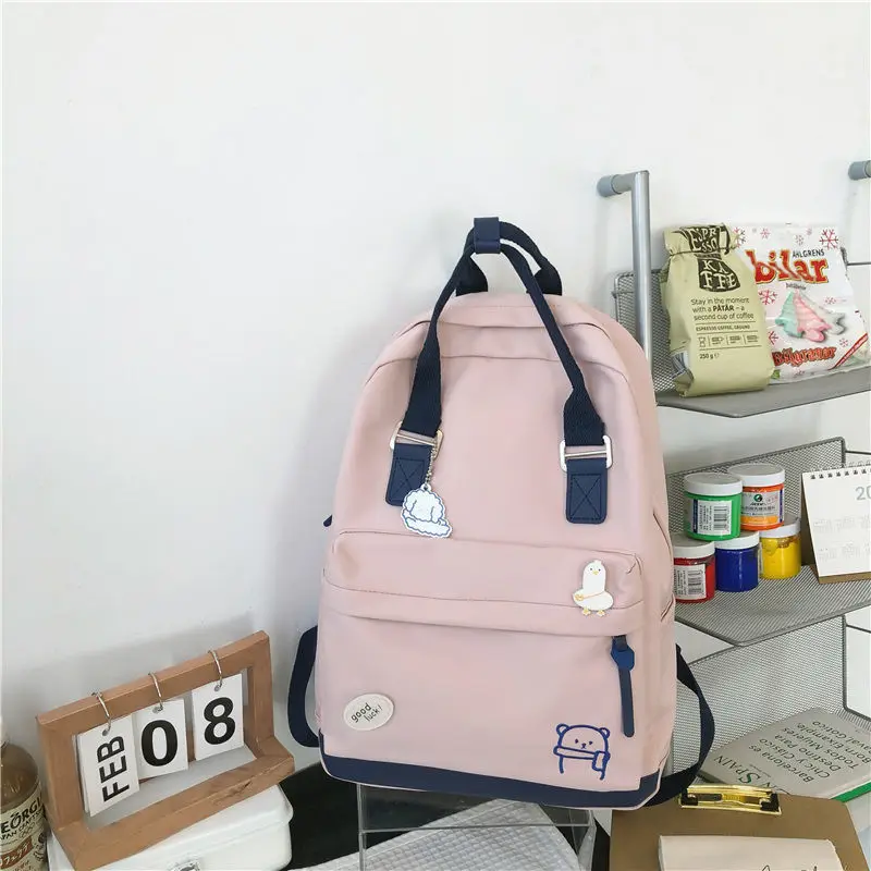 

Middle School Backpack for Girls Teen Campus College Students High School Bags Women Bookbag Casual Korean Bagpack Nylon