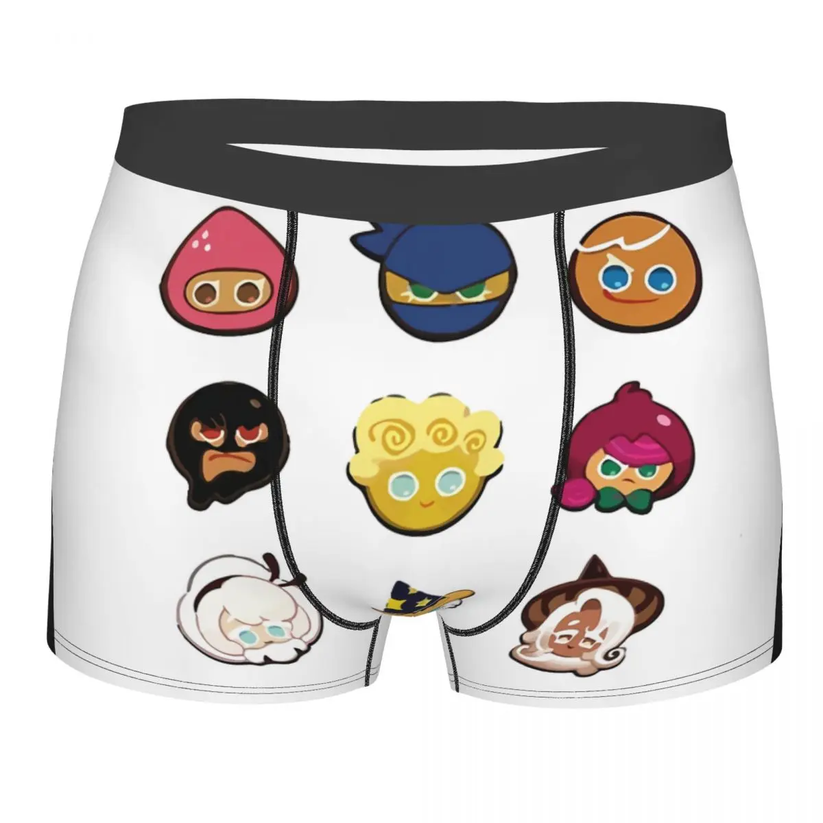 

Sticker Pack Men Boxer Briefs Underpants Cookie Run Game Highly Breathable Top Quality Sexy Shorts Gift Idea
