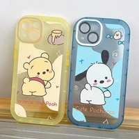 cute hello kitty pochacco winnie the pooh phone case for iphone 11 12 13 pro max x xs xr soft silicone tpu transparent cover