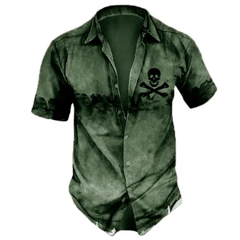 Рубашка мужская в стиле ретро, модная уличная одежда, повседневный топ с коротким рукавом, гавайская рубашка в стиле хип-хоп, одежда для мужчин, лето 2022