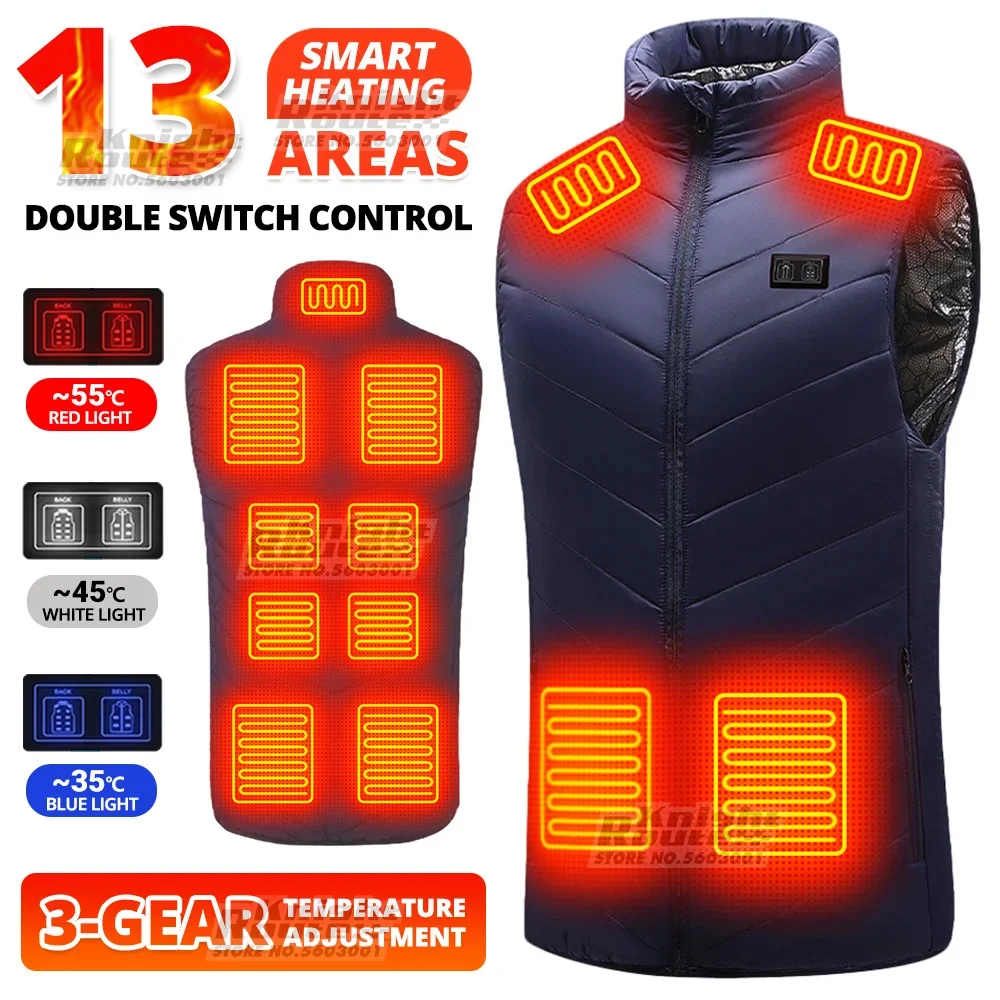 

Самонагревающийся жилет 15 областей, обогреватель тела, Женская Теплая мужская куртка с USB-зарядкой, жилет с подогревом, мужской теплый зимний жилет