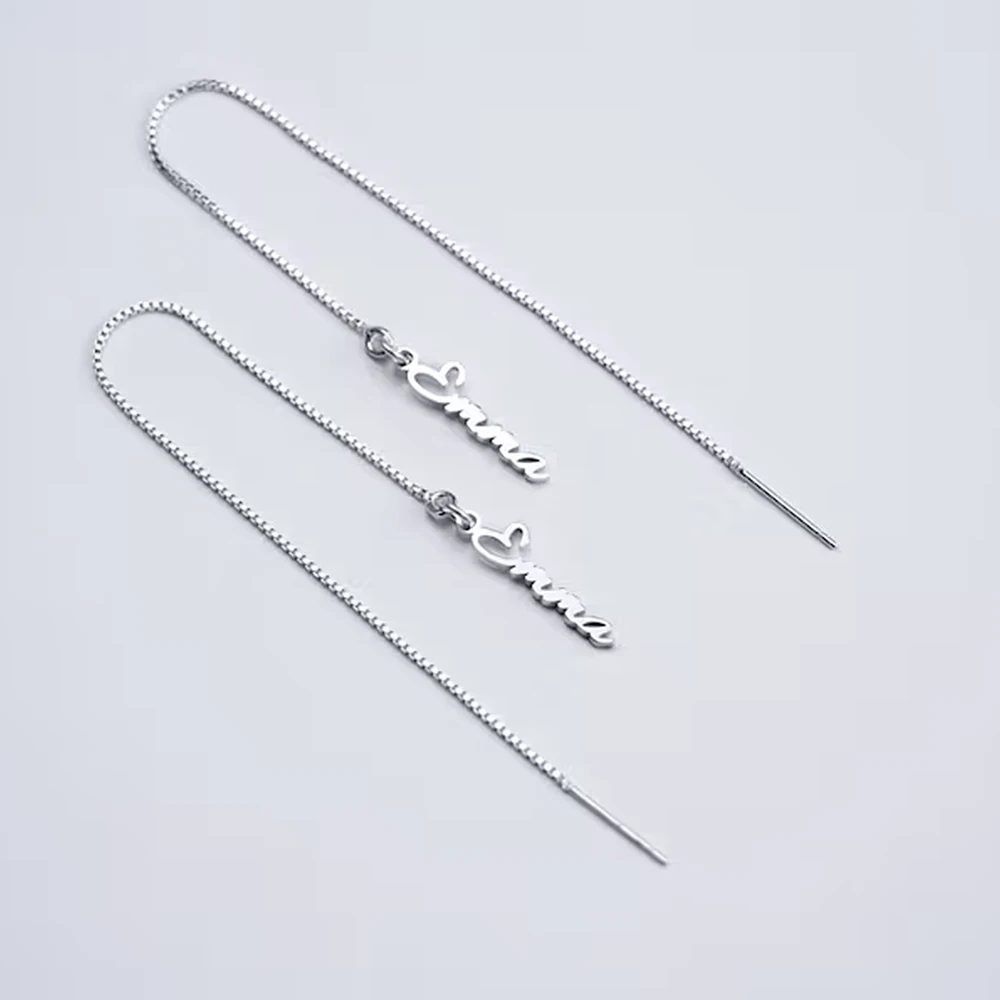

Personalized Custom Name Piercing Earrings for Women Stainless Steel Long Tassel Chain Drop Earrings Jewelry Gifts