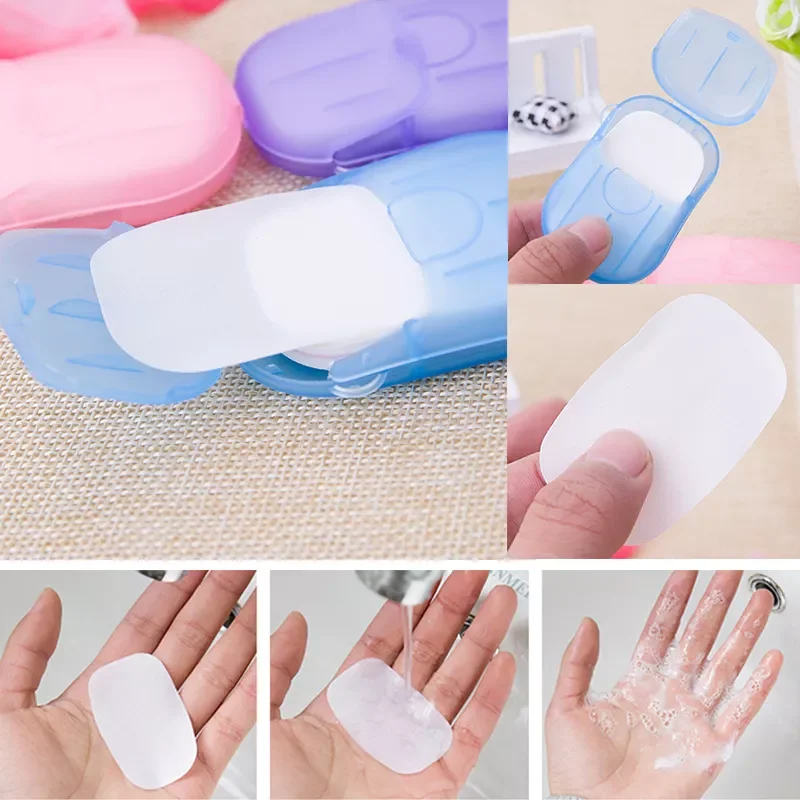 

2023NEW Disposable Mini Travel Soap Paper With Portable Soap Dish Washing Hand Bath Clean Scented Slice Sheets For Bathroom