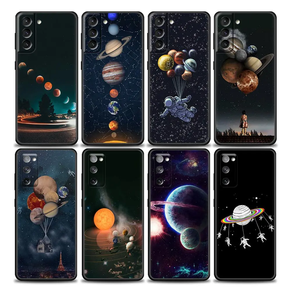 

Phone Case for Samsung Galaxy S7 S8 S9 S10 E S21 S22 S20 FE Plus Ultra 5G 4G Case Space Planets Earth Mars Galaxy Soft TPU Cover