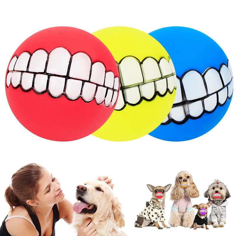 

Funny Silicone Pet Dog Cat Toy Ball Chew Treat Holder Tooth Cleaning Squeak Toys Dog Puppy Training Interactive Pet Supplies