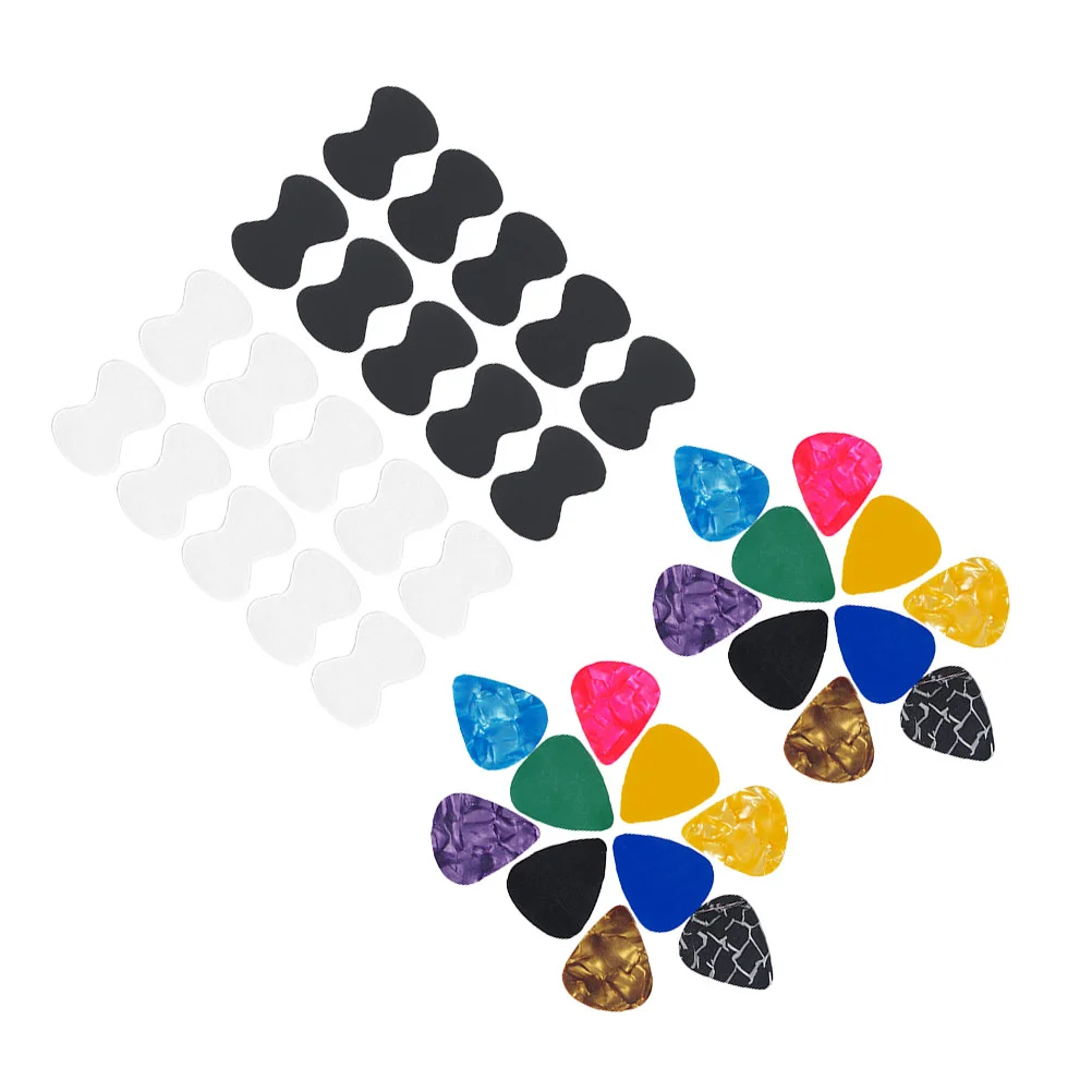 

20 Sets Multipurpose Plastic Guitar Picks Electric Folk Guitar Picks Plectrums Stickers
