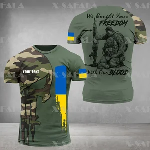 Ukrainian T Shirt for Men Summer Vintage 3D Print T-shirt Men's Teen Army-veteran Flag Clothing Oversized  Harajuku Top