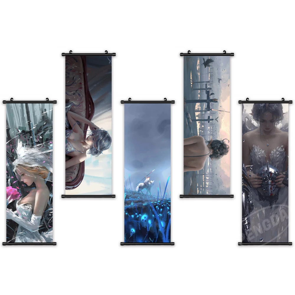 

Print Canvas Character Poster Ghost Blade Home Decoration War Mural Wall Magic Artwork Picture Plastic Scroll Hanging Painting