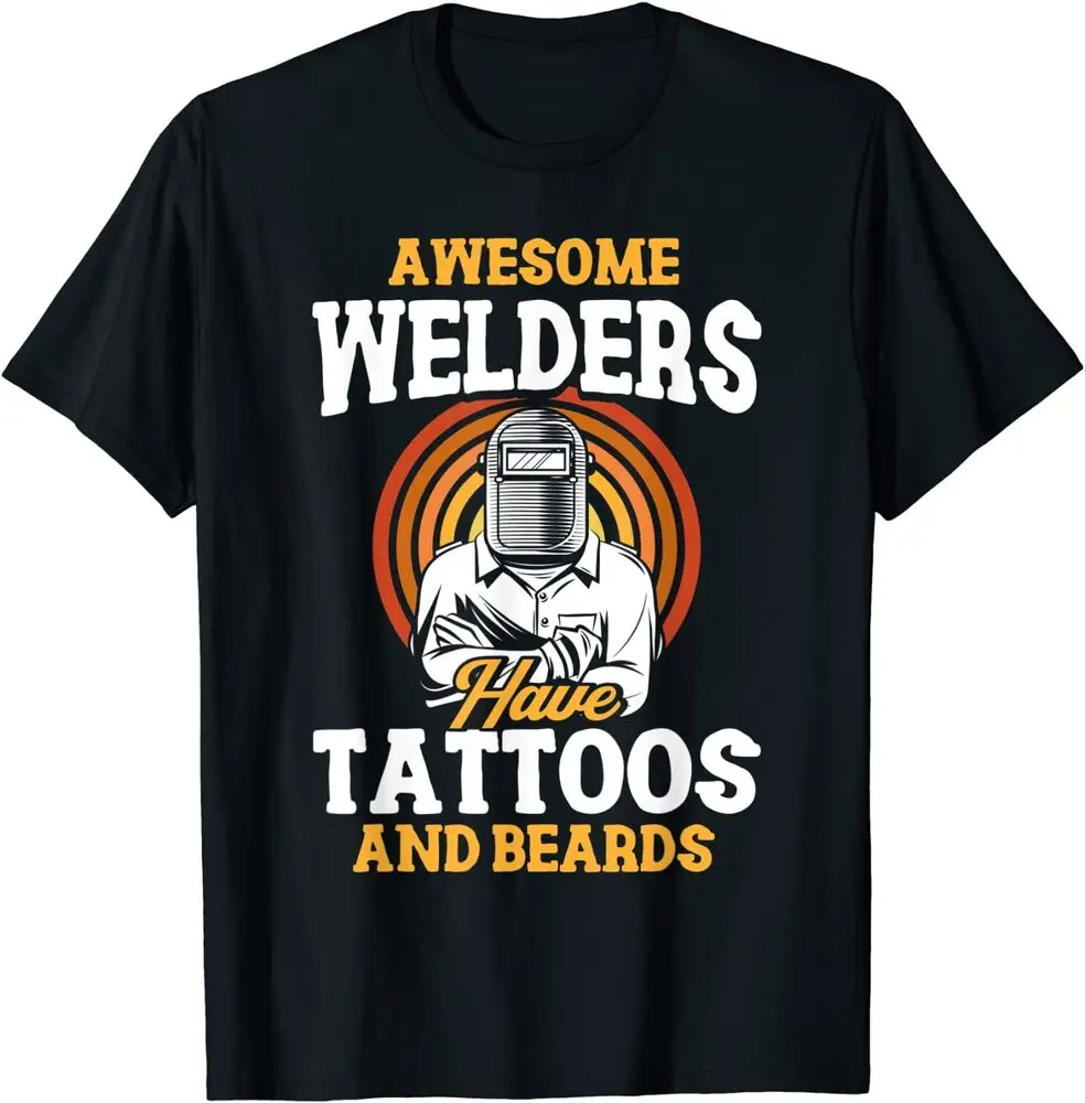 

Мужские сварочные аппараты с татуировками и бородами, футболки для металлических работников и сварщиков