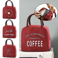 fashion lunch bag insulated thermal breakfast box bags women child portable hand pack picnic food print travel products handbag