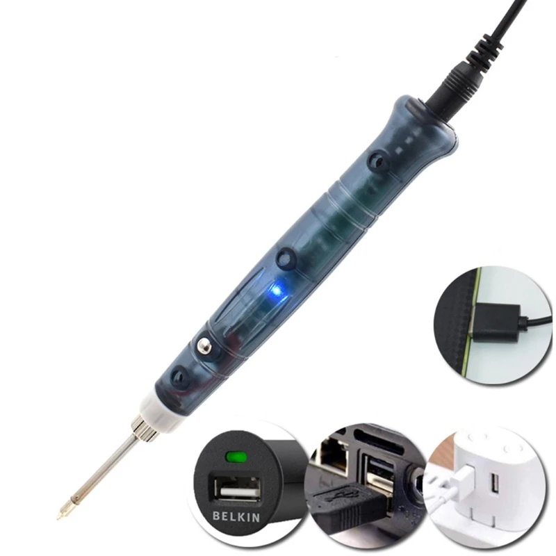 

1Set Professional Soldering Iron Station USB Powered 8W Welding Iron Pencil Repairing with Bracket 5V Solder Assistant