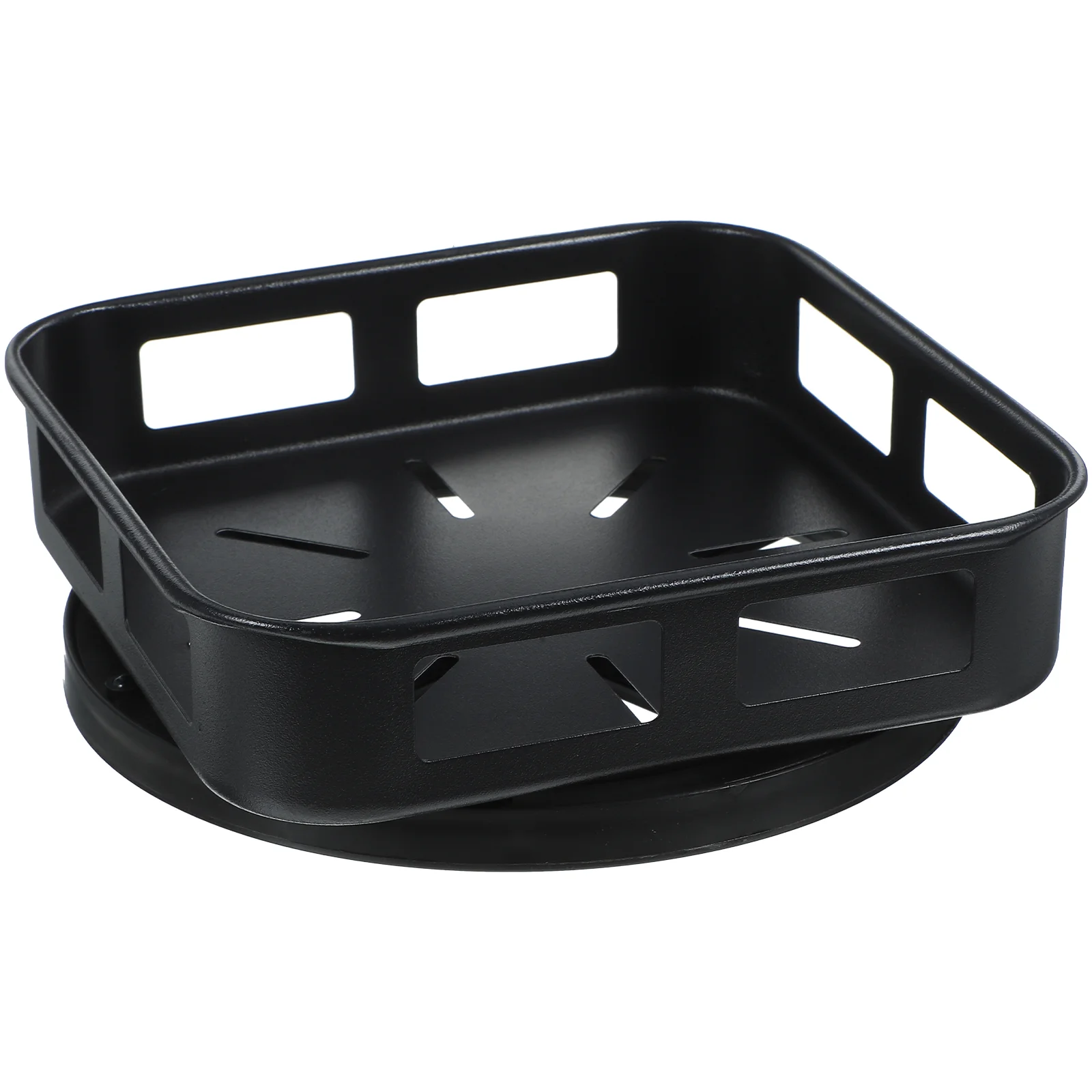 

Turntable Square Rotating Organizer Tray Make Kitchen Sundries Holder Metal Spice Rack Jar Makeup