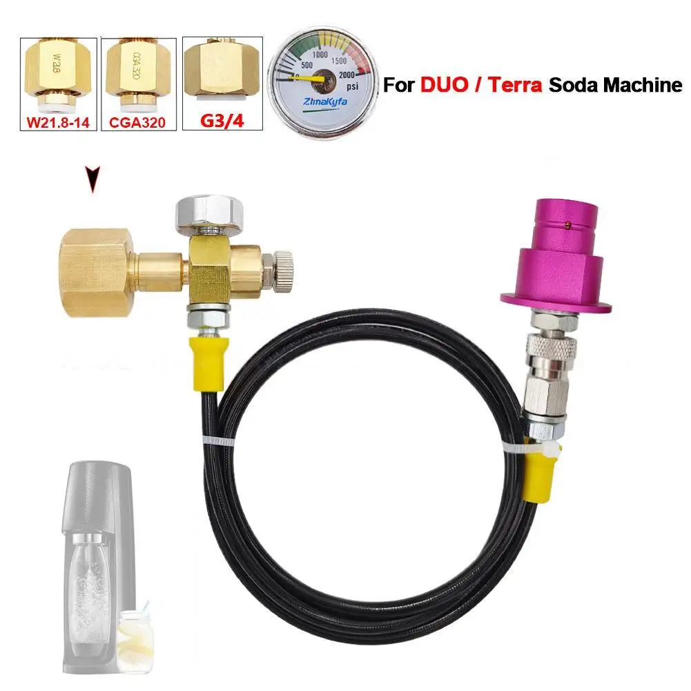 

36 Inch Inflation Joint Of Soda Water Machine Quick Connect Tank Adapter Hose Kit For CGA320 W21.814 Connector Inflation Pipe