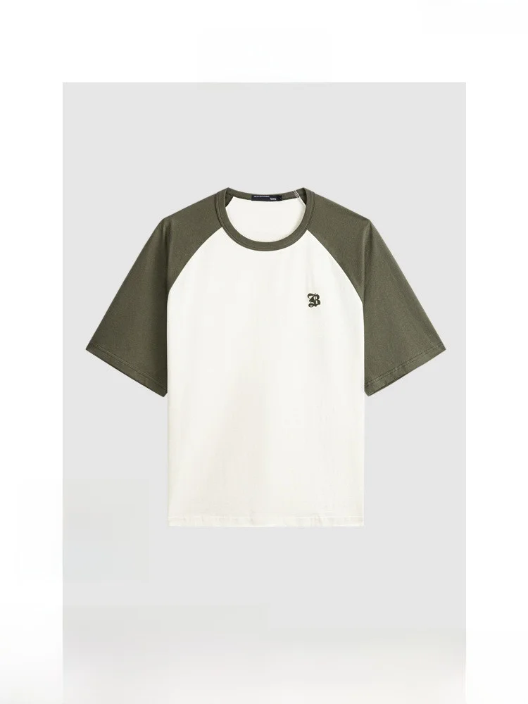 GxG Мужская одежда 24 летняя модная однотонная лоскутная футболка контрастного