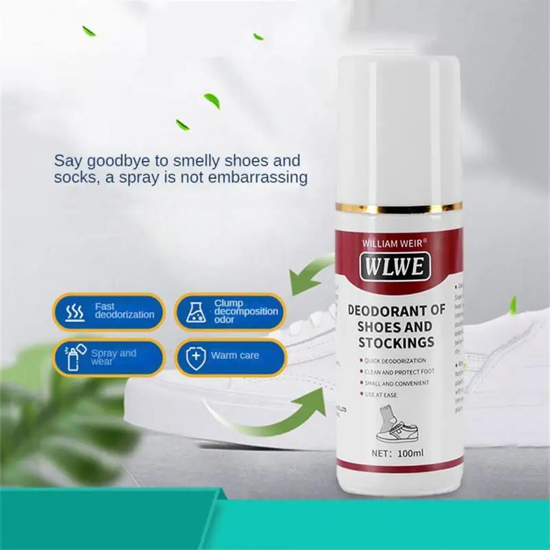 

100ml Shoe Foot Deodorizer Spray Natural Deodorizer Spray Refreshing Foot Spray Odor Removal Anti-sweat Foot Care Deodorant