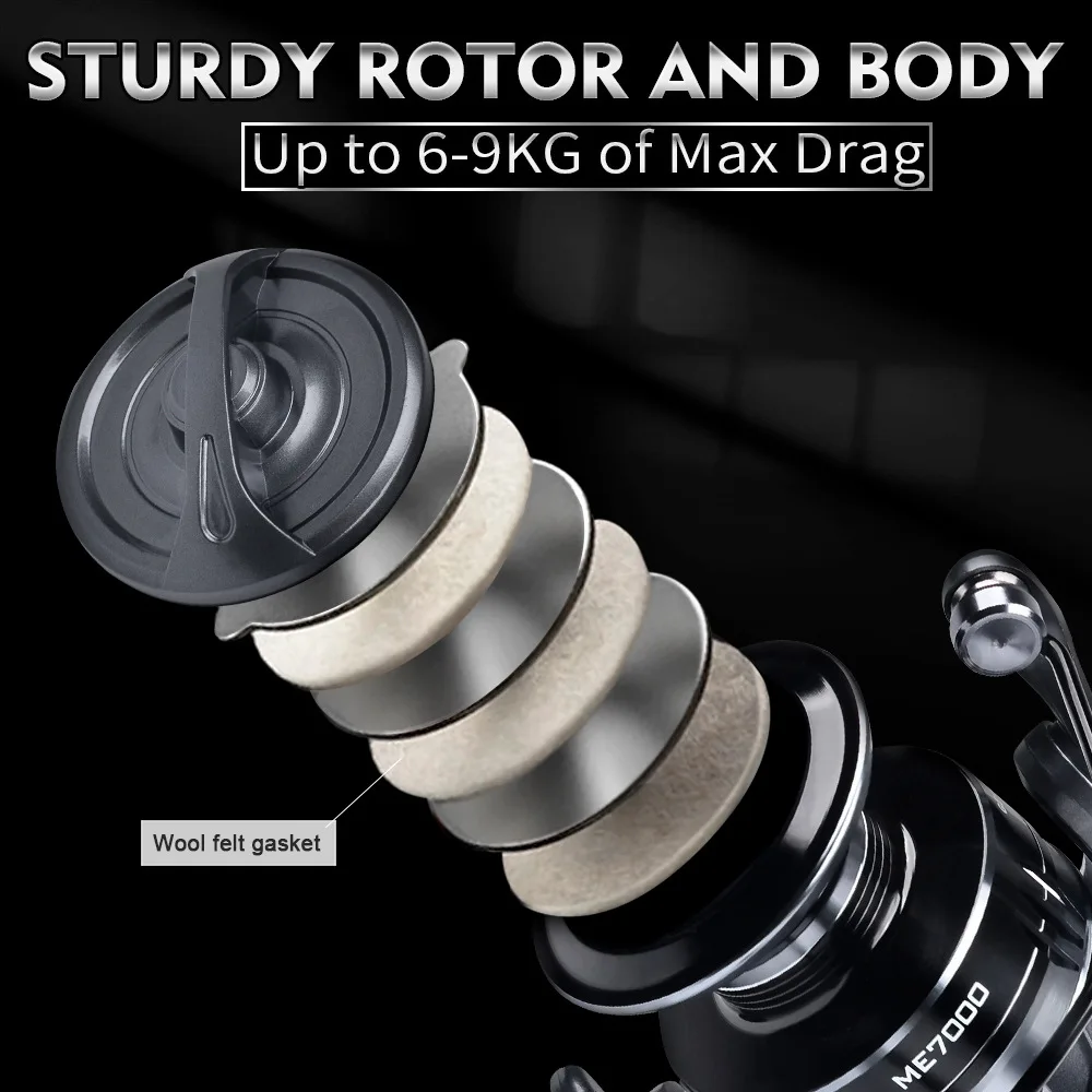 Рыболовная катушка 2000-7000 с максимальным сопротивлением 6-9 кг спиннинговые