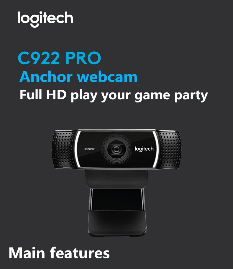 Logitech C922 Pro autofocus built-in Stream Webcam 1080p HD Camera for Streaming Recording 100% Original images - 6