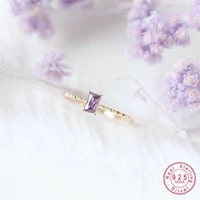 925 sterling silver light luxury vintage purple zircon ring for women all match jewelry wholesale