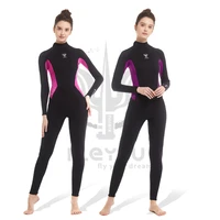 new womens wetsuit 3mm neoprene wetsuit rear zipper warm long sleeve one piece wetsuit water sports snorkeling surfing suit