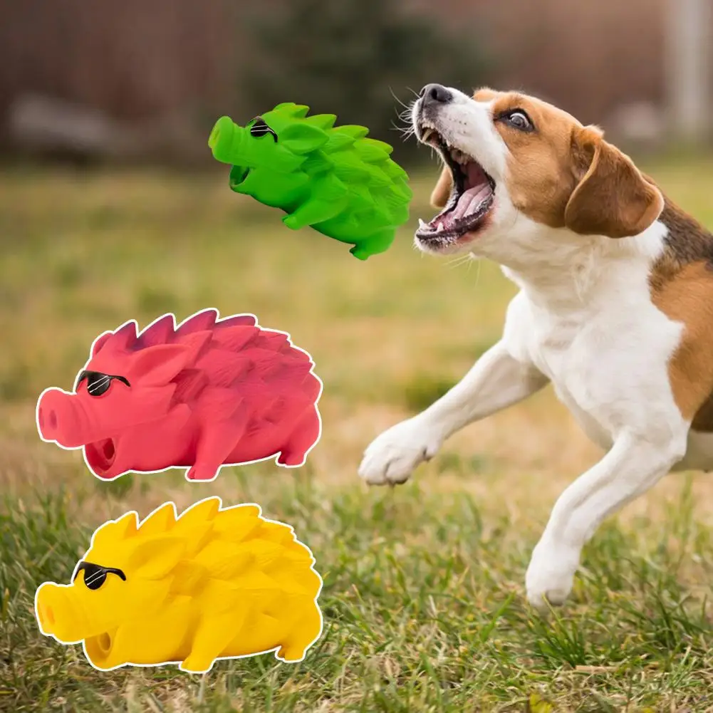 

Excellent Cartoon Pig Shape Pet Dog Puppy Playing Toy Dog Chew Toy Built-in Sounder Teeth Cleaning