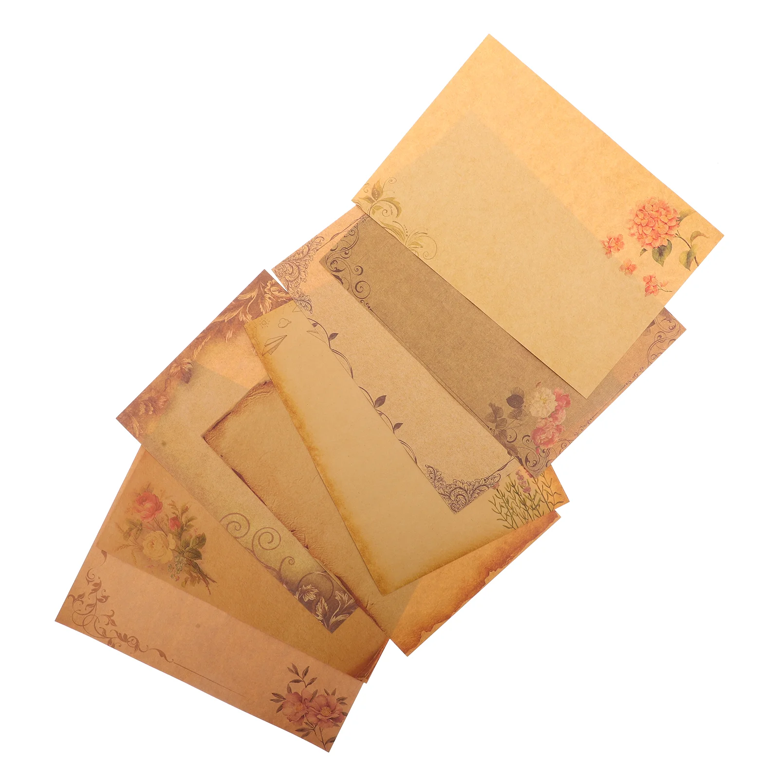 

8pcs Letter Paper Message Writing Letter Paper Vintage Leaf Flower Border Writing Paper