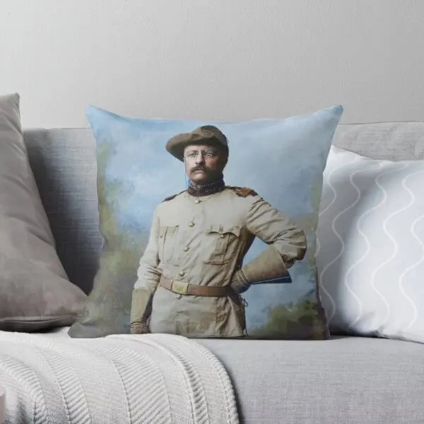 

President Theodore Roosevelt In His Roug Printing Throw Pillow Cover Waist Office Square Case Throw Comfort Pillows not include