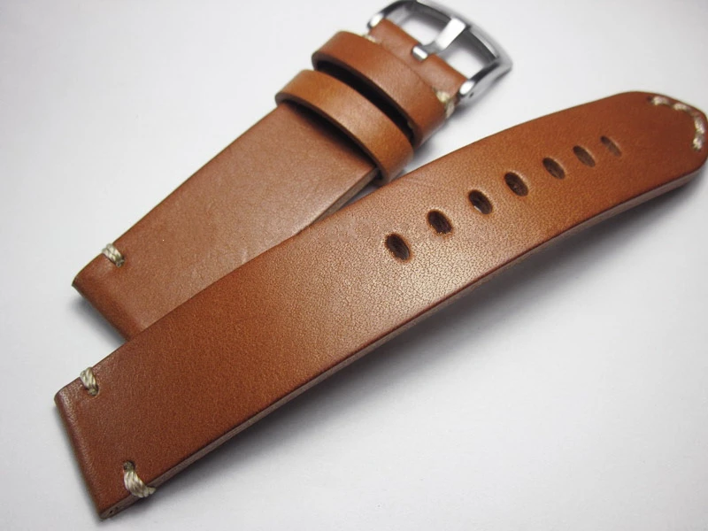 

18 19 20 21mm 22mm Wax Oil Skin Watch Straps Vintage Genuine Leather Watchband Calfskin Watch Straps Brown Stainless Bracelet