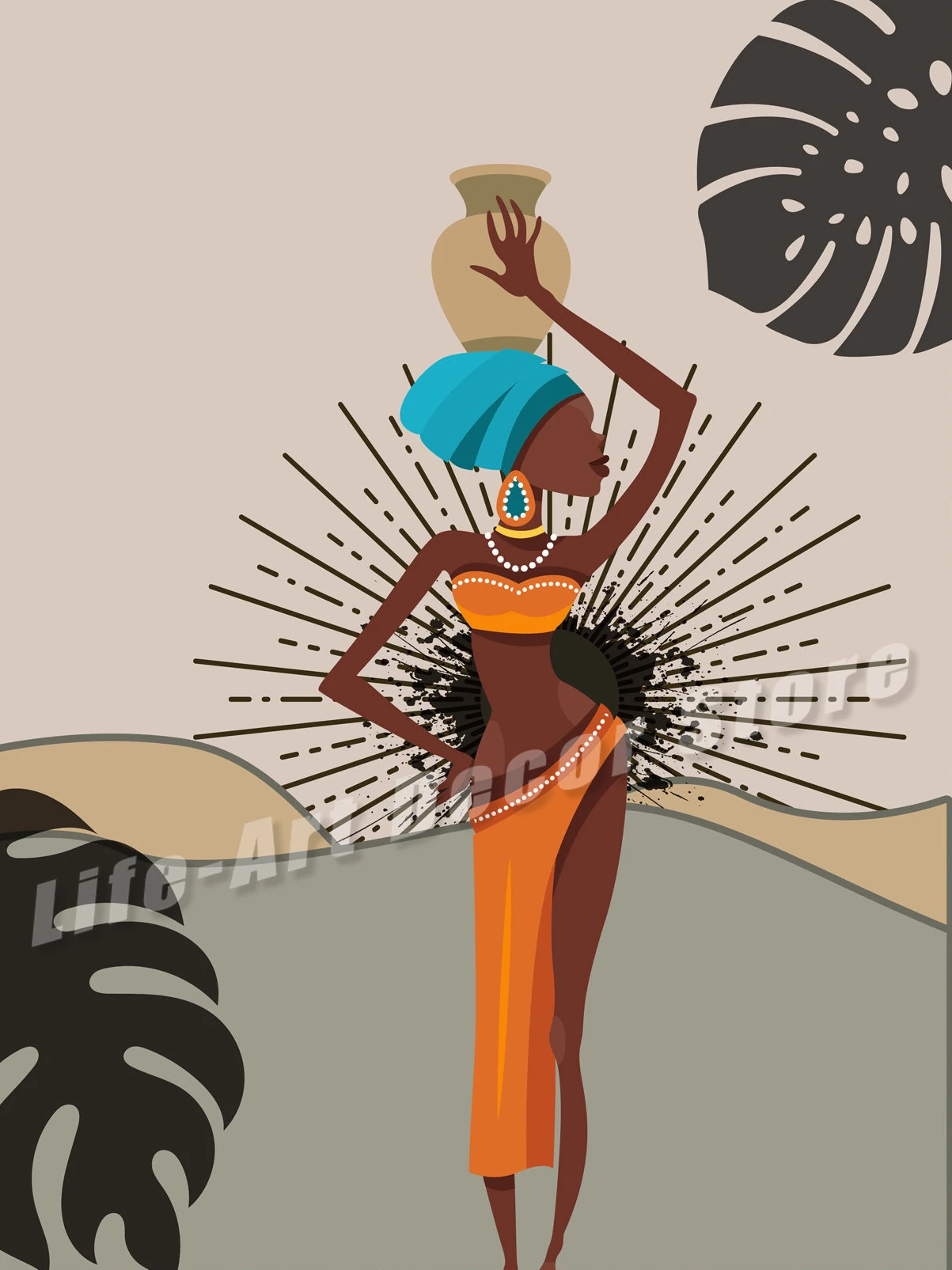 Абстрактная африканская женщина картина на холсте