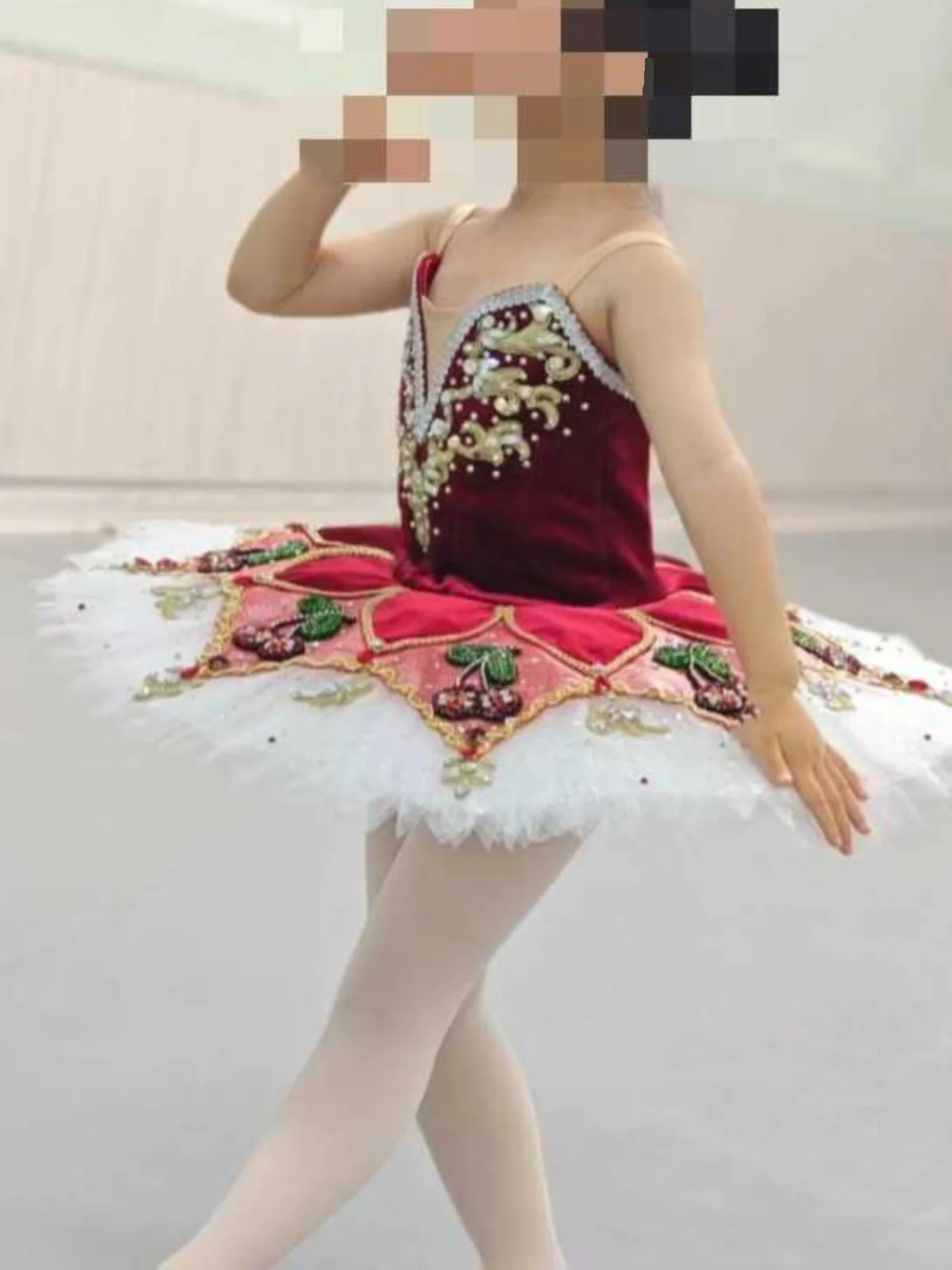 Детское балетное платье с рисунком вишни для девочек балетная пачка детей