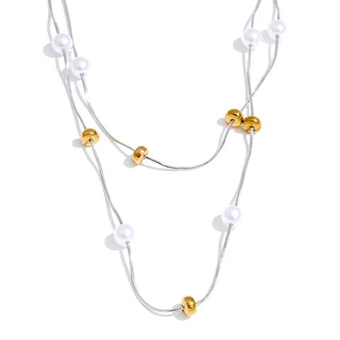 Yhpup ожерелье из нержавеющей стали с жемчугом