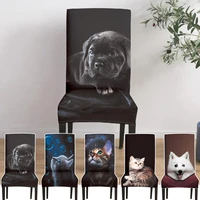 3d animal print chair covers set of 4 living room decor spandex stretch chair slipcovers for dining room universal seat cover