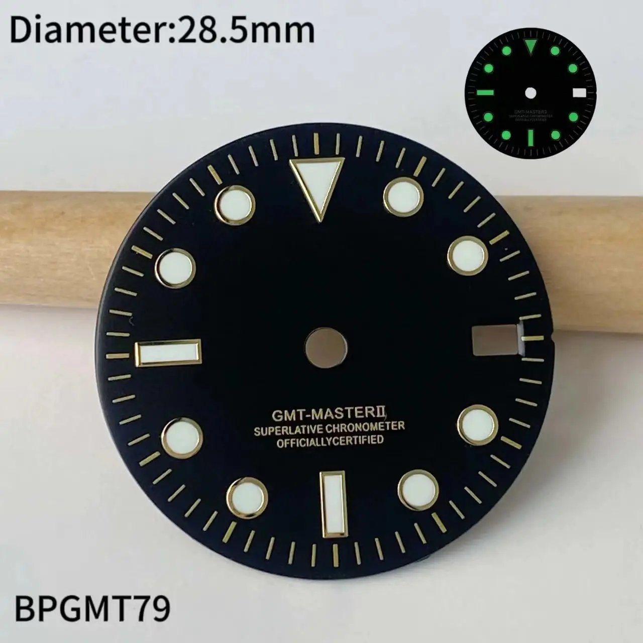 Зеленый циферблат GMT 28 5 мм NH34 S с одним световым лучом подходит для аксессуаров
