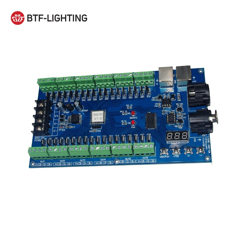 

DC5V-36V 36ch 40ch13groups RGB output dmx controller dmx512 decoder