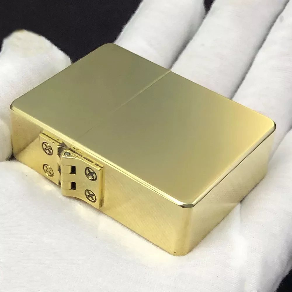 

Original Handmade Thicken Brass Heavy Armor Retro Trench Gasoline Oil Hinge Lighter Smoking Collection 230g Gift Box