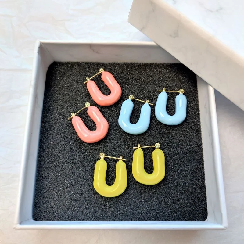 

Женские серьги-кольца с эмалью, в вечерние ле панк