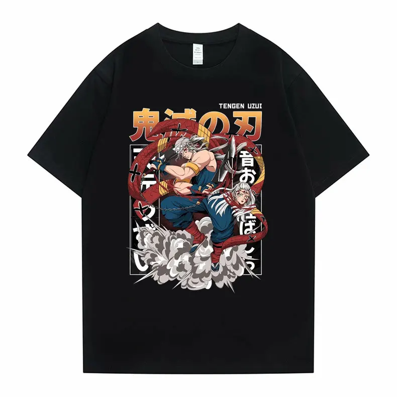 

Anime Demon Slayer Tengen Uzui Kimetsu No Yaiba Graphic Tshirt Male Manga Streetwear Men Women T-shirts Short Sleeve Summer Tops