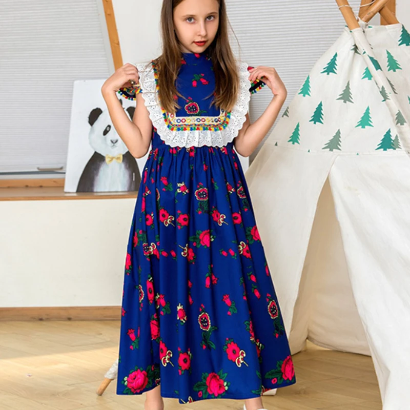 

Sleeveless Print Kids Abayas Girls Dresses For Turkish Eid Mubarak 2022 Child Caftan Middle East Islam Arab Dubai Muslim Abaya