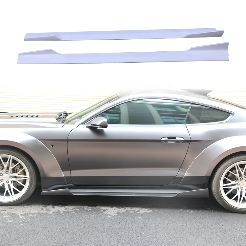 

For 2015-2023 Ford Mustang Wide Body Side Skirts Carbon Fiber Material Skirt Side Sill Pedal FRP Material Car Tuning Accsesories