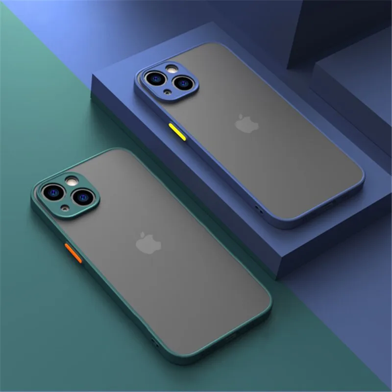 

Luxury Shockproof Armor Matte Case For iPhone 13 12 11 Pro Max Mini XR XS X 7 8 Plus SE 3 2020 Silicon Bumper Clear Hard Cover