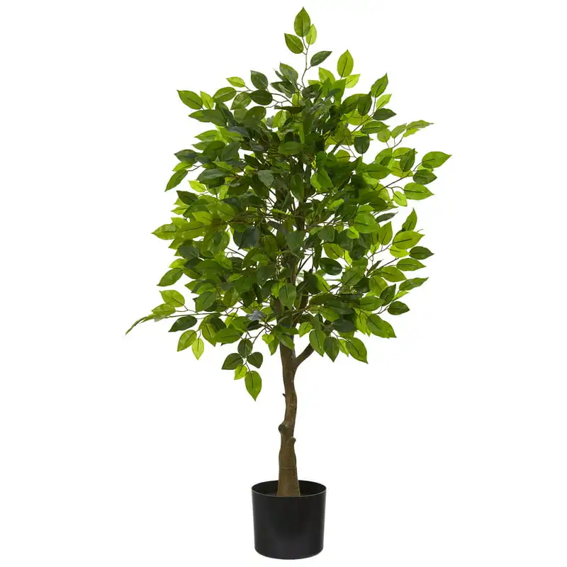 

Ficus Artificial Tree, Green Glass vase Resin molds Eucalyptus garland Flowers home decoration Pompass grass Groomsman gifts Blu