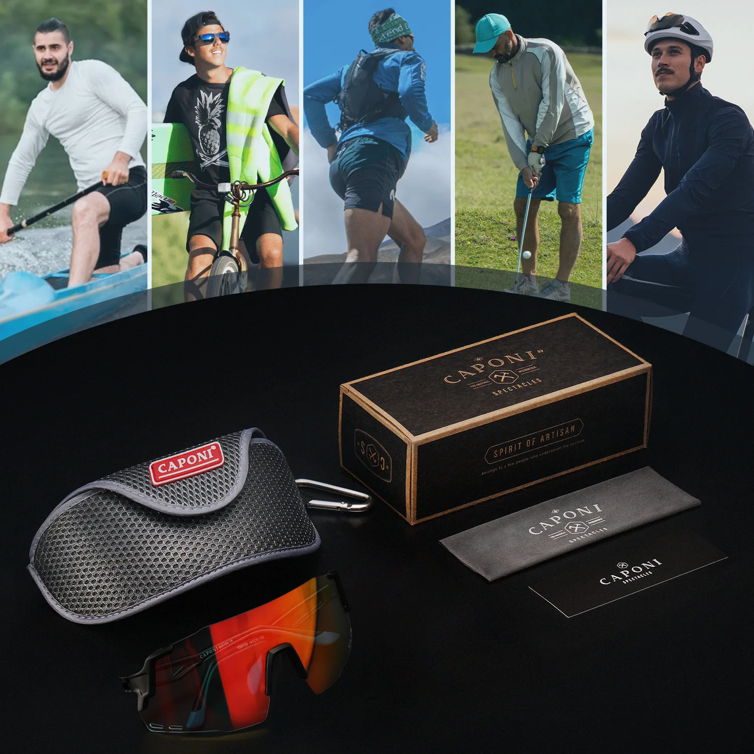 CAPONI Мужские солнцезащитные очки велосипедные с градиентом фотохромные защитой