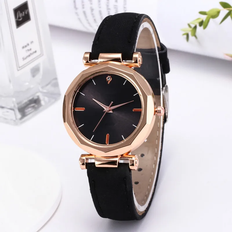 

Hot Fast Fashion Women Leather Casual Watch Luxury Analog Quartz Crystal Wristwatch Quartz Wrist Watches Women Valentine Giift