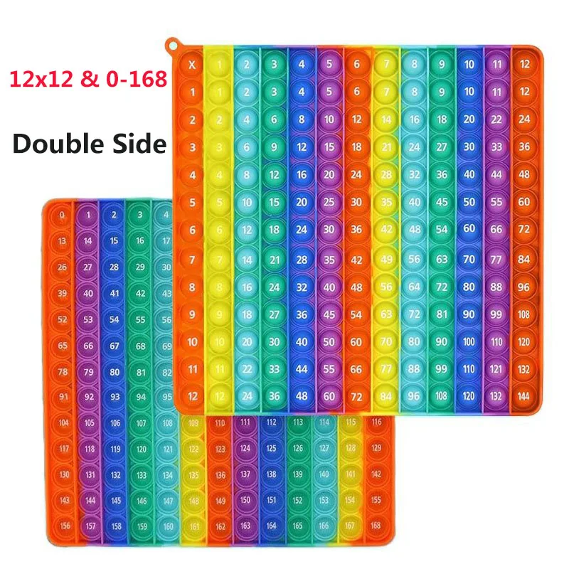 

12 Multiplication Table Montessori BIG SIZE Rainbow Double Sided Bubble Math Arithmetic Teaching Aids Educational Learning Toys