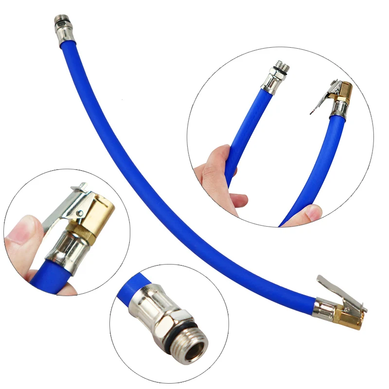 

Bicycle Air Rubber Hose Copper Lock Clip Chuck Tire Inflator Blue Self-locking Chuck Air Compressor Tyre Hose for Bikes