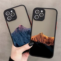 snow mountain phone case for iphone 12 13 mini 11 pro max 7 8 plus se 2020 x xr xs max matte hard back shockproof covers fundas