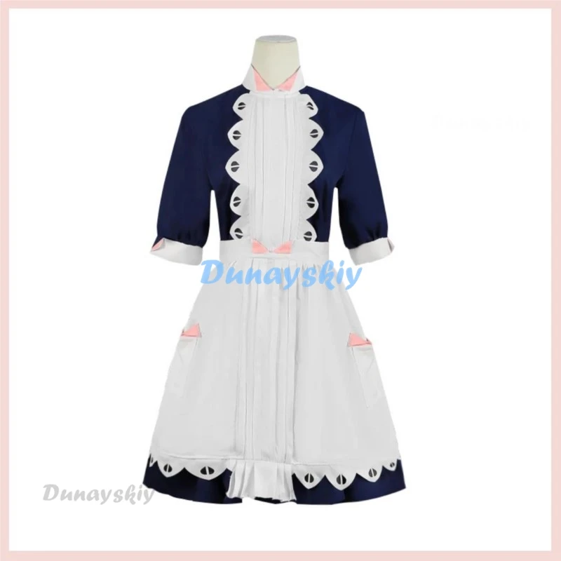 Женский костюм для косплея из аниме Тени дом Emilico голубая белая юбка платье