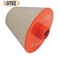 bgtec 1pc 75mm m14 diamond bevelling milling bits saw ceramic marble tile cutter drilling crown grinding polishing hole chamfer