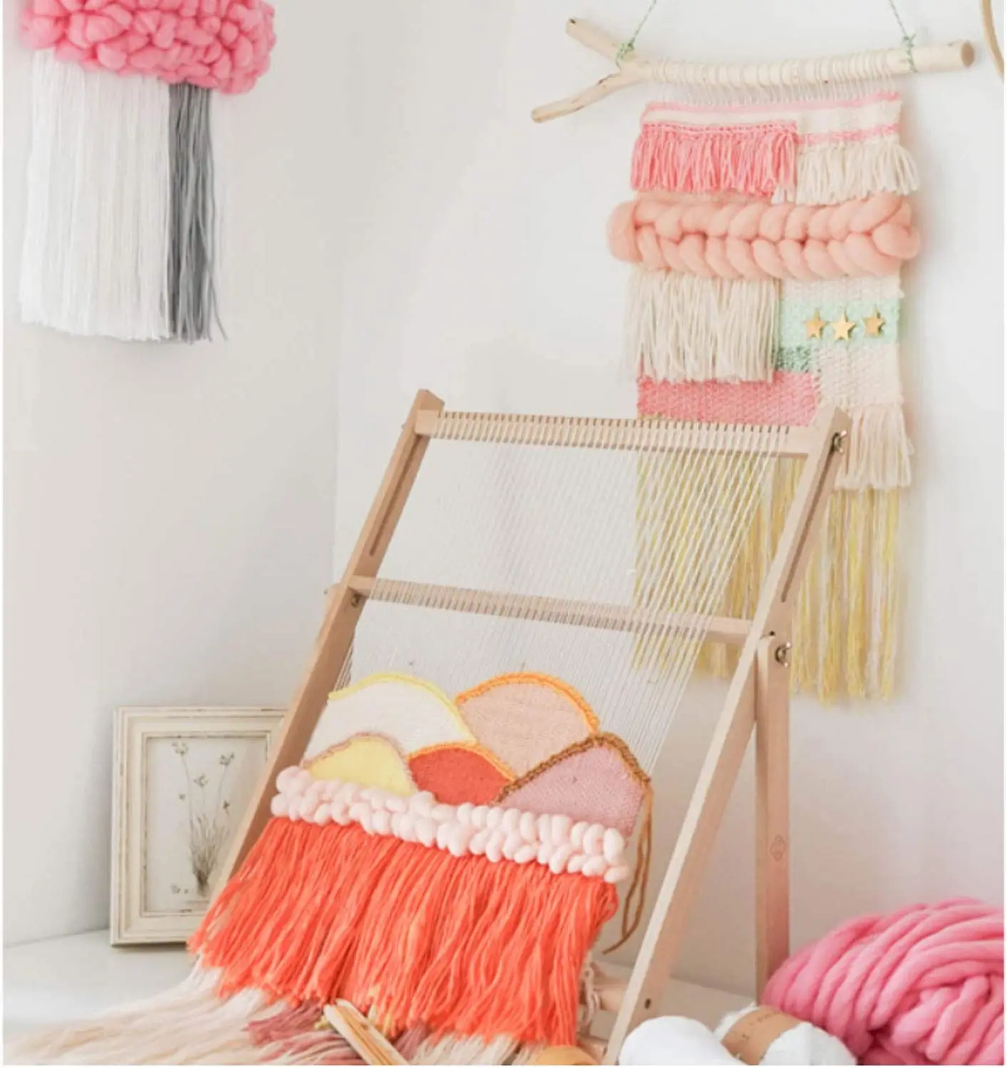 Ткацкий станок с подставкой деревянный многократный ткацкий Искусство и ремесла