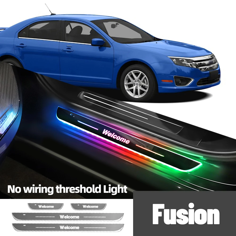 For Ford Fusion 2002-2019 2014 2015 2017 2018 Car Door Sill Light Customized Logo LED Welcome Threshold Pedal Lamp Accessories