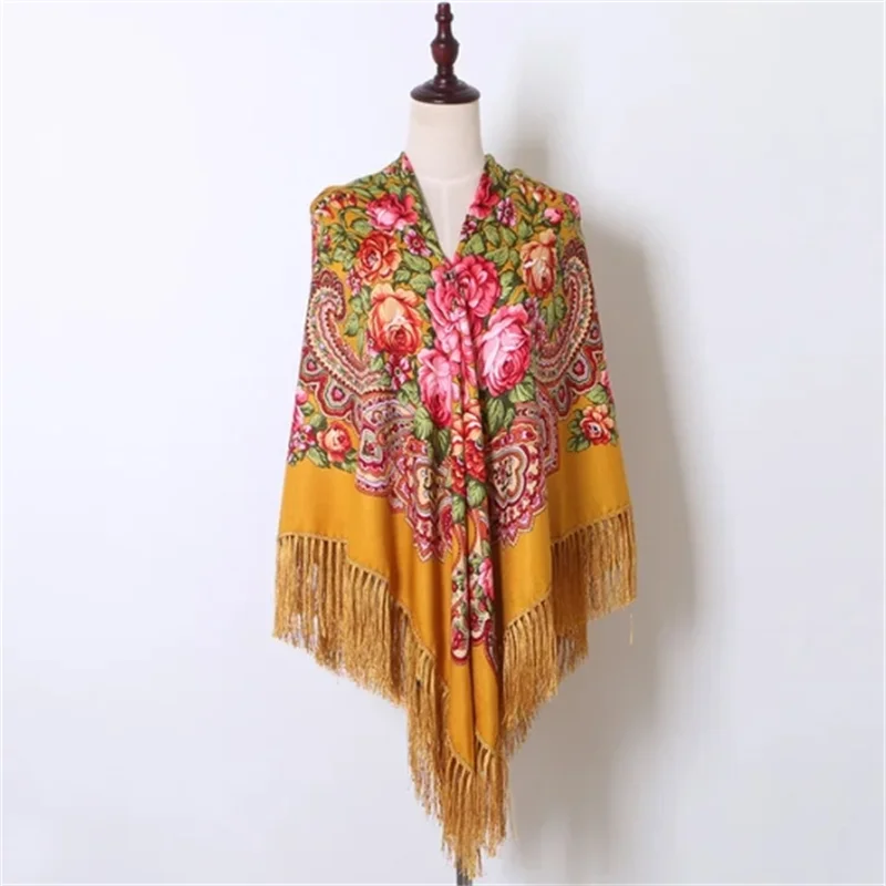 Большой Русский Национальный Квадратный Шарф 160x160 См Женская Традиционная